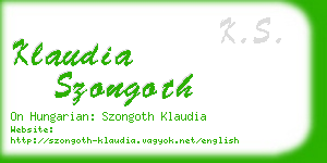 klaudia szongoth business card